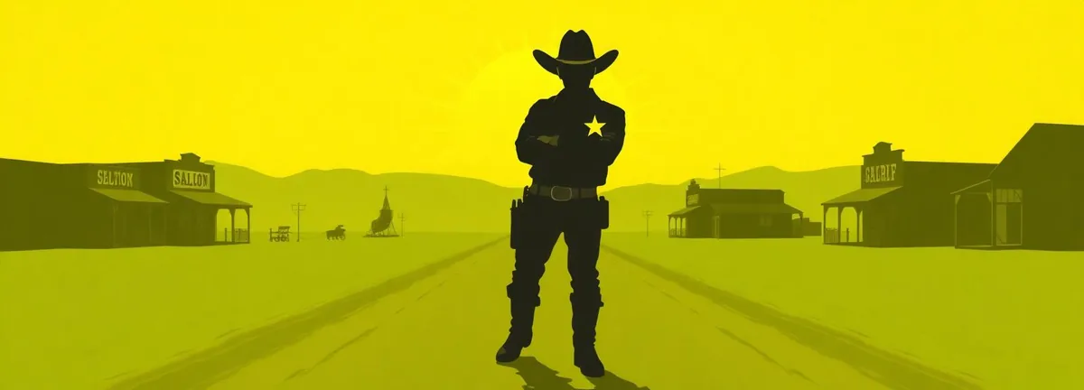 Sheriff silhouette in a western frontier town representing ROI accountability