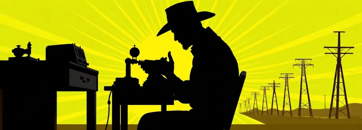 Telegraph operator silhouette representing communication with Showdown Marketing